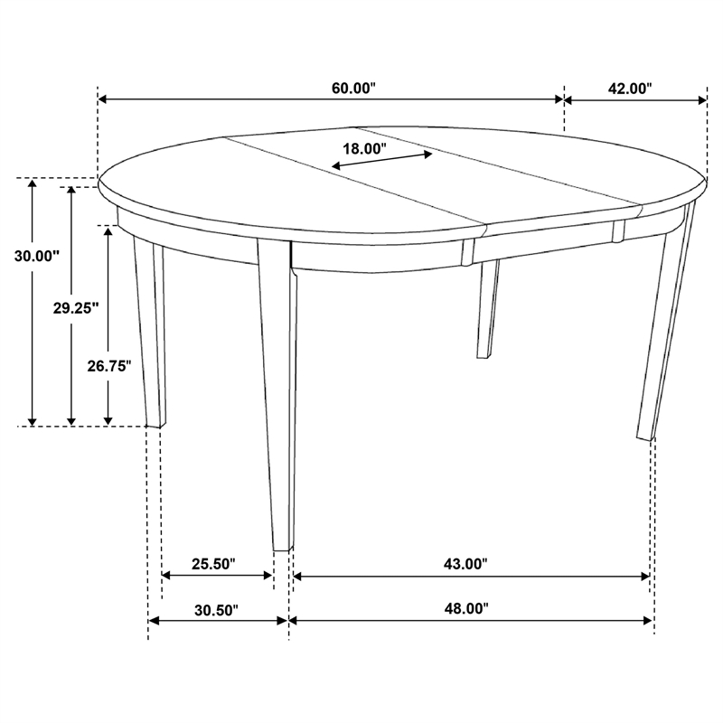 Pemberly Row Oval 60-inch Extension Leaf Dining Table in Cappuccino