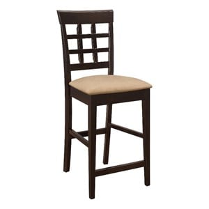 Pemberly Row Lattice Back Counter Chair Set of 2 in Cappuccino