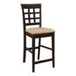 Pemberly Row Lattice Back Counter Chair Set of 2 in Cappuccino