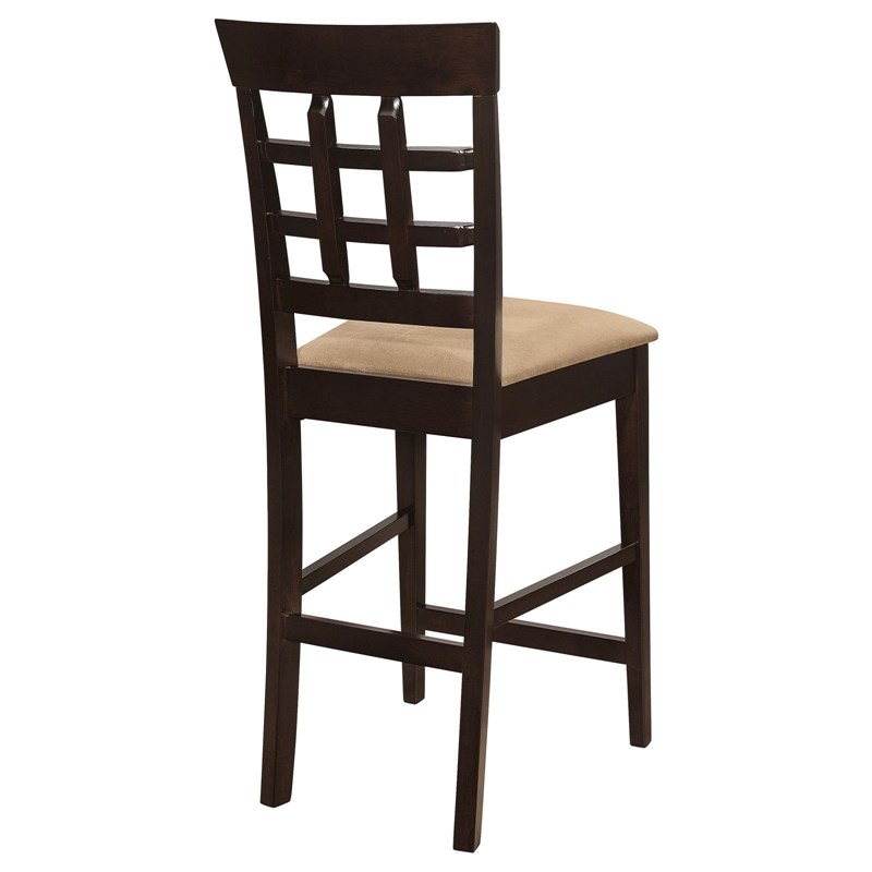 Pemberly Row Lattice Back Counter Chair Set of 2 in Cappuccino