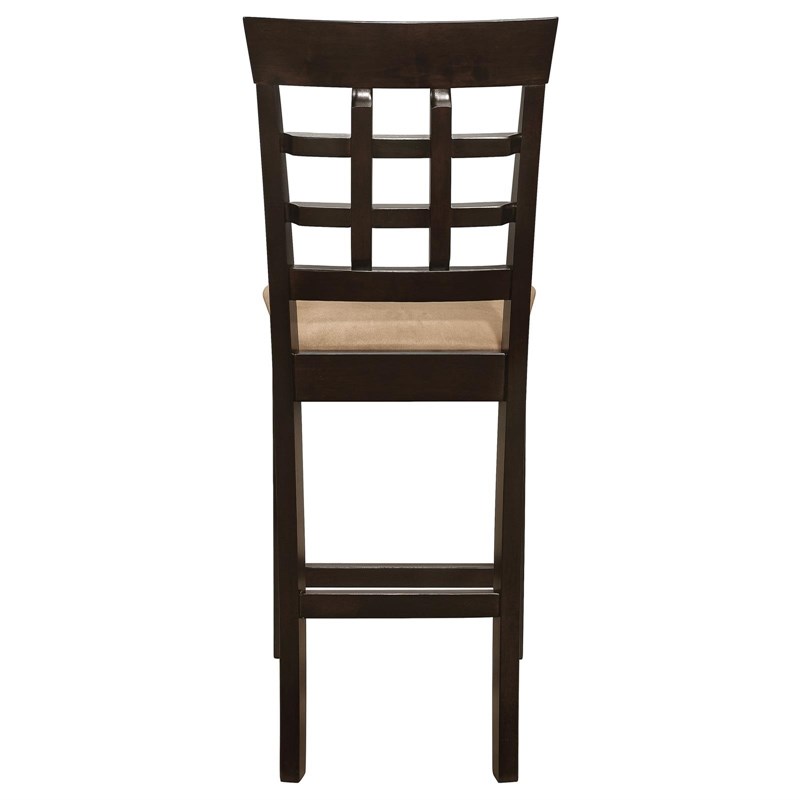 Pemberly Row Lattice Back Counter Chair Set of 2 in Cappuccino