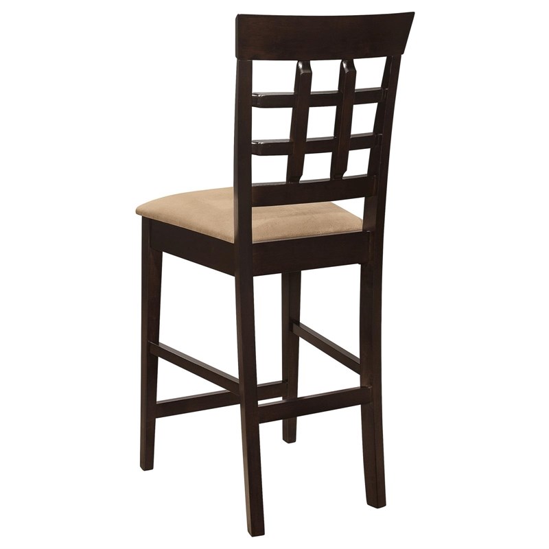 Pemberly Row Lattice Back Counter Chair Set of 2 in Cappuccino