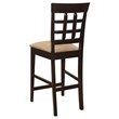 Pemberly Row Lattice Back Counter Chair Set of 2 in Cappuccino