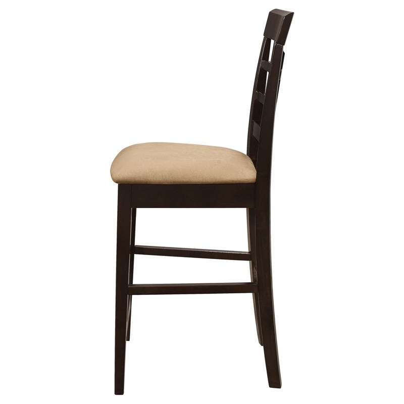 Pemberly Row Lattice Back Counter Chair Set of 2 in Cappuccino