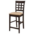 Pemberly Row Lattice Back Counter Chair Set of 2 in Cappuccino