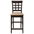 Pemberly Row Lattice Back Counter Chair Set of 2 in Cappuccino