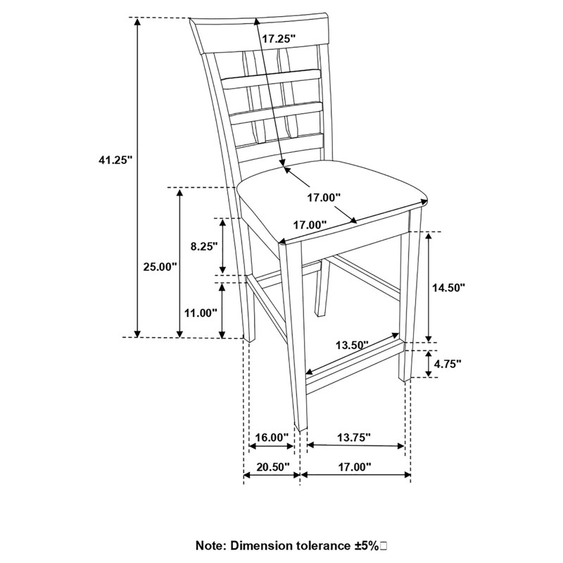 Pemberly Row Lattice Back Counter Chair Set of 2 in Cappuccino