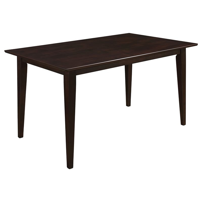 Pemberly Row 5-piece Cushion Back 59-inch Dining Set in Cappuccino