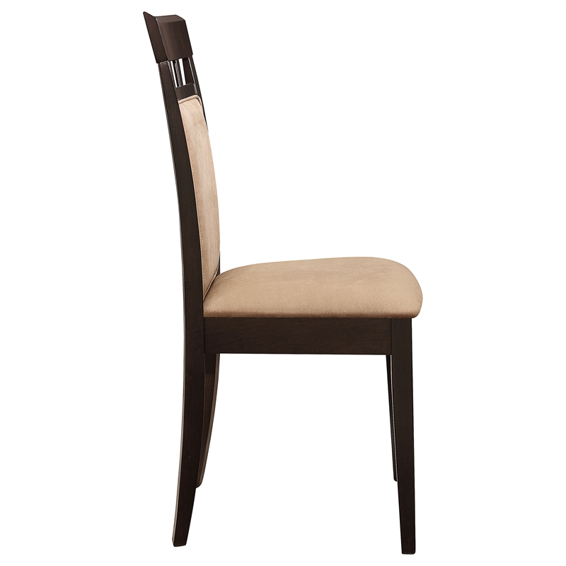 Pemberly Row 5-piece Cushion Back 59-inch Dining Set in Cappuccino