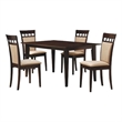 Pemberly Row 5-piece Cushion Back 59-inch Dining Set in Cappuccino