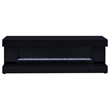 Pemberly Row TV Stand Fireplace with Bluetooth Speaker in Black High Gloss
