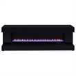 Pemberly Row TV Stand Fireplace with Bluetooth Speaker in Black High Gloss
