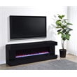 Pemberly Row TV Stand Fireplace with Bluetooth Speaker in Black High Gloss