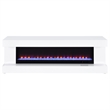 Pemberly Row TV Stand Fireplace with Bluetooth Speaker in White High Gloss