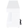 Pemberly Row TV Stand Fireplace with Bluetooth Speaker in White High Gloss