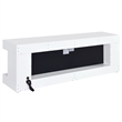 Pemberly Row TV Stand Fireplace with Bluetooth Speaker in White High Gloss