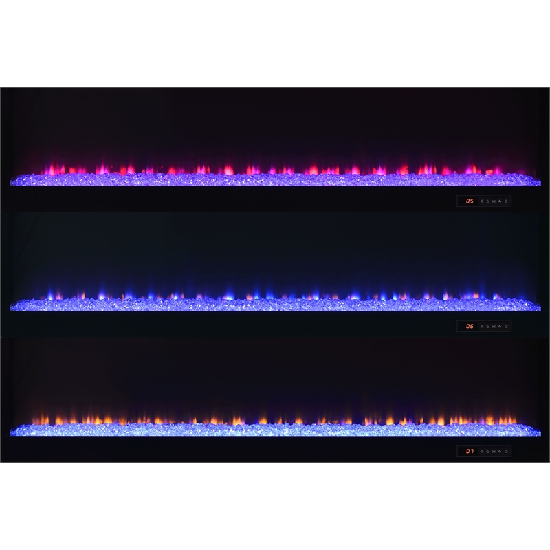 Pemberly Row TV Stand Fireplace with Bluetooth Speaker in White High Gloss