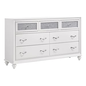 Pemberly Row 7-drawer Bedroom Dresser with Crystal Hardware in White