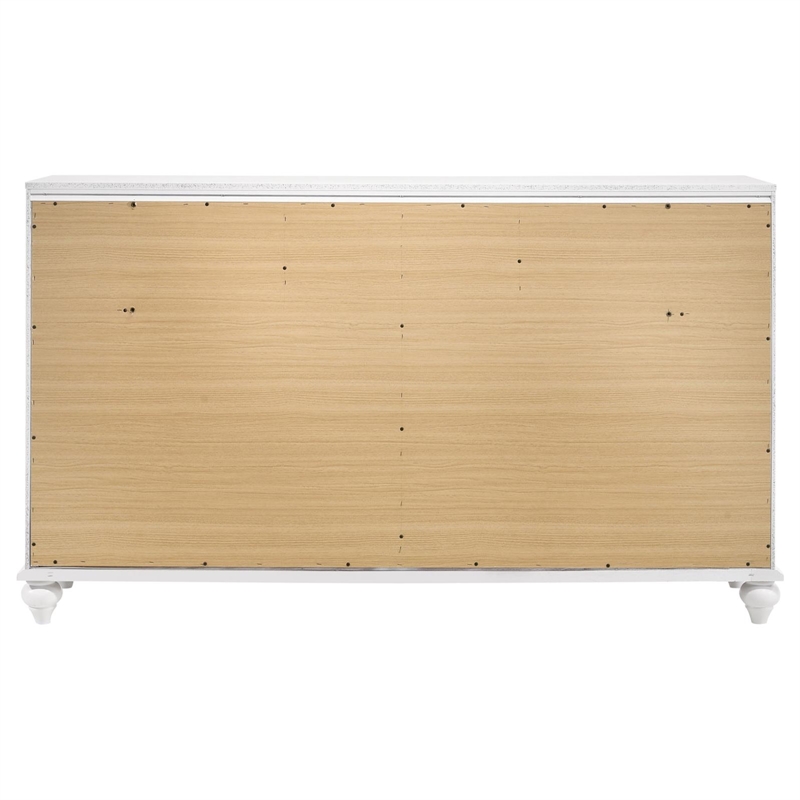 Pemberly Row 7-drawer Bedroom Dresser with Crystal Hardware in White