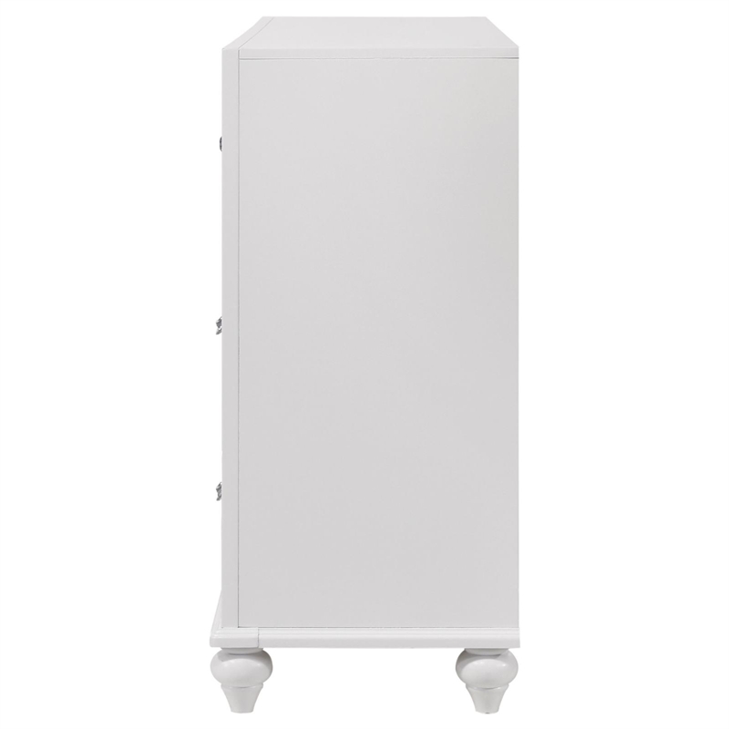 Pemberly Row 7-drawer Bedroom Dresser with Crystal Hardware in White