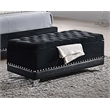 Pemberly Row Velvet Upholstered Tufted Storage Bench in Black
