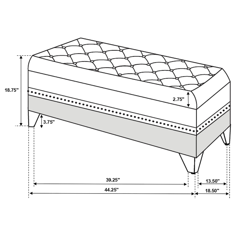 Pemberly Row Velvet Upholstered Tufted Storage Bench in Black