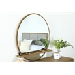 Pemberly Row Round Wood Dresser Mirror with Jewelry Tray in Sand Wash