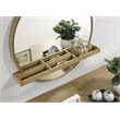 Pemberly Row Round Vanity Wall Mirror with Shelf in Sand Wash
