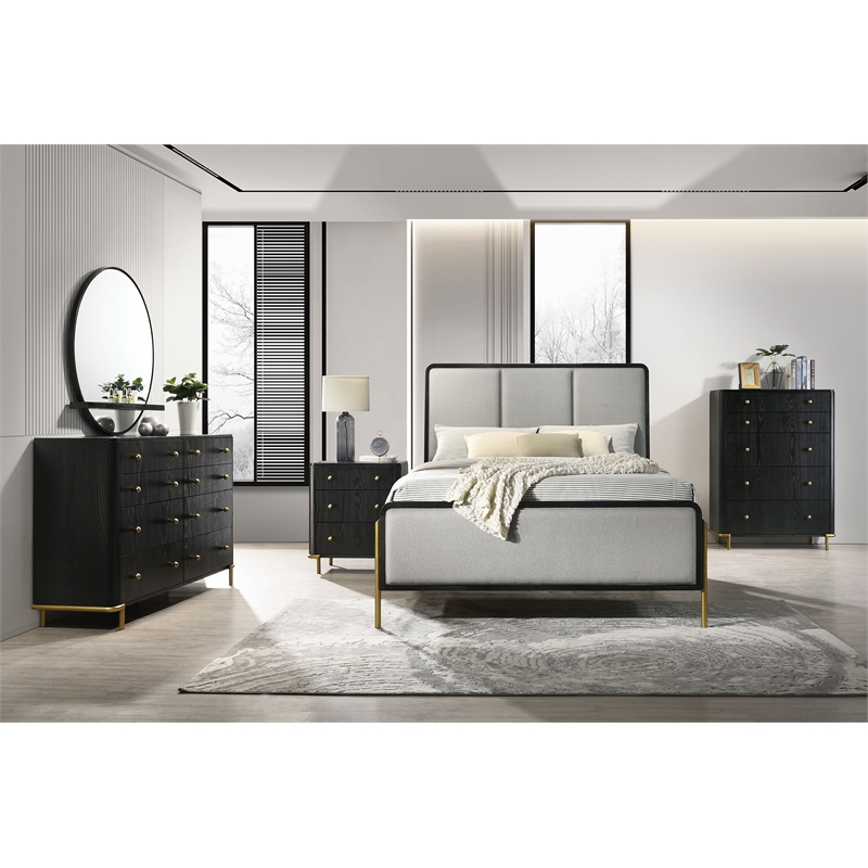 Pemberly Row 8-Drawer Dresser with Mirror and Jewelry Tray in Black