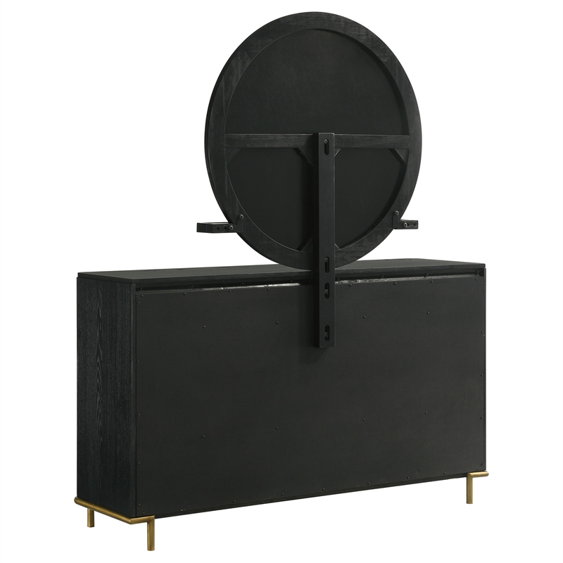 Pemberly Row 8-Drawer Dresser with Mirror and Jewelry Tray in Black