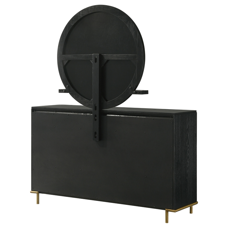 Pemberly Row 8-Drawer Dresser with Mirror and Jewelry Tray in Black