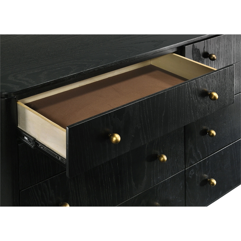 Pemberly Row 8-Drawer Dresser with Mirror and Jewelry Tray in Black