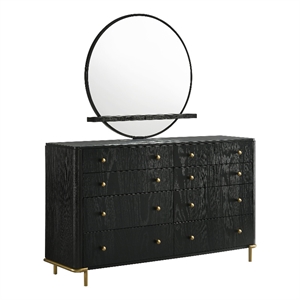 Pemberly Row 8-Drawer Dresser with Mirror and Jewelry Tray in Black