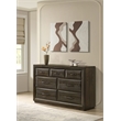 Pemberly Row 7-Drawer Transitional Wood Dresser Cabinet in Dark Oak