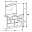 Pemberly Row 7-Drawer Transitional Dresser and Mirror Set in Dark Oak