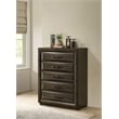 Pemberly Row 5-Drawer Transitional Wood Chest of Drawers in Dark Oak