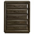 Pemberly Row 5-Drawer Transitional Wood Chest of Drawers in Dark Oak