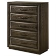 Pemberly Row 5-Drawer Transitional Wood Chest of Drawers in Dark Oak
