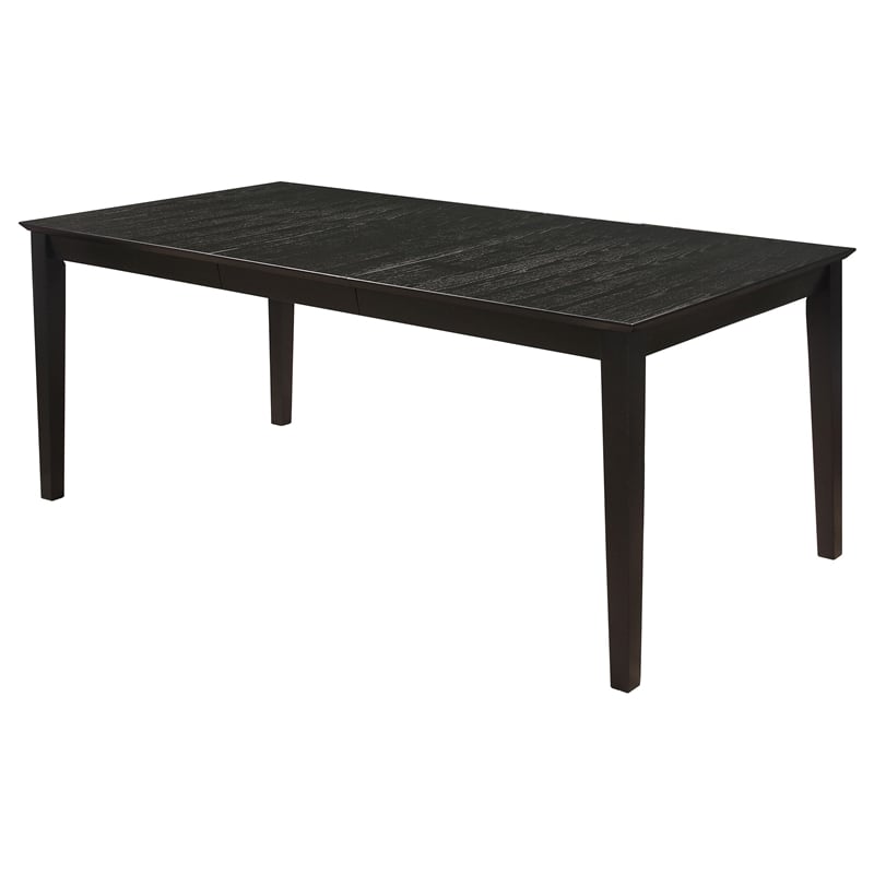 Pemberly Row 5-piece Rectangular Extension Leaf Dining Set in Black