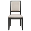 Pemberly Row Upholstered Wood Dining Side Chair Set of 2 in Black