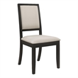 Pemberly Row Upholstered Wood Dining Side Chair Set of 2 in Black