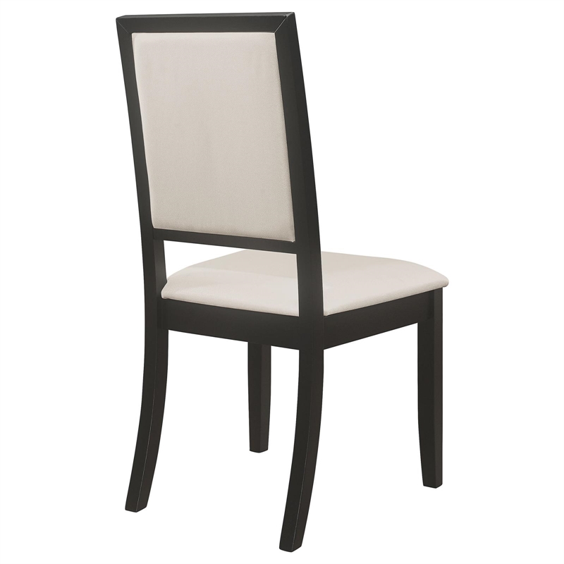 Pemberly Row Upholstered Wood Dining Side Chair Set of 2 in Black