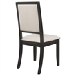Pemberly Row Upholstered Wood Dining Side Chair Set of 2 in Black