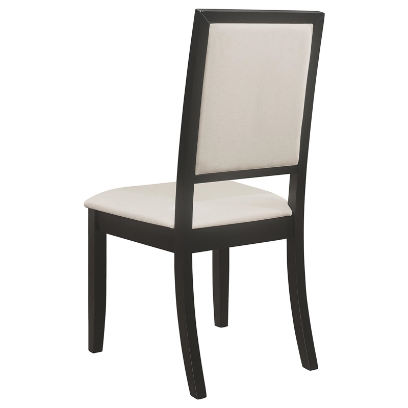 Pemberly Row Upholstered Wood Dining Side Chair Set of 2 in Black
