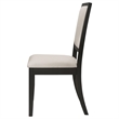 Pemberly Row Upholstered Wood Dining Side Chair Set of 2 in Black