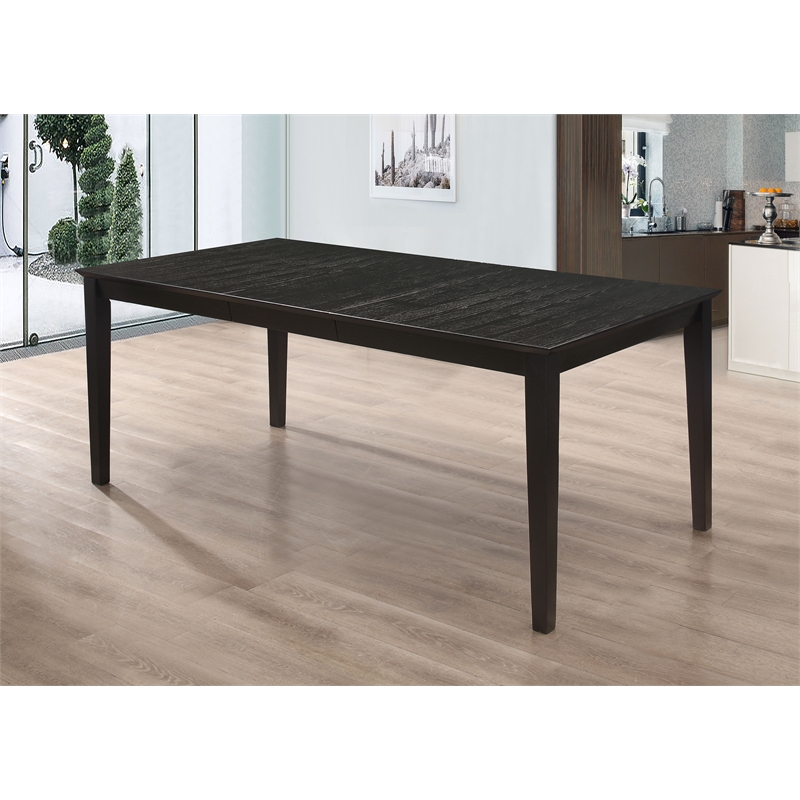 Pemberly Row Rectangular 78-inch Extension Leaf Dining Table in Black