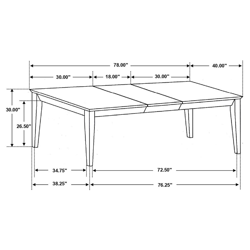 Pemberly Row Rectangular 78-inch Extension Leaf Dining Table in Black