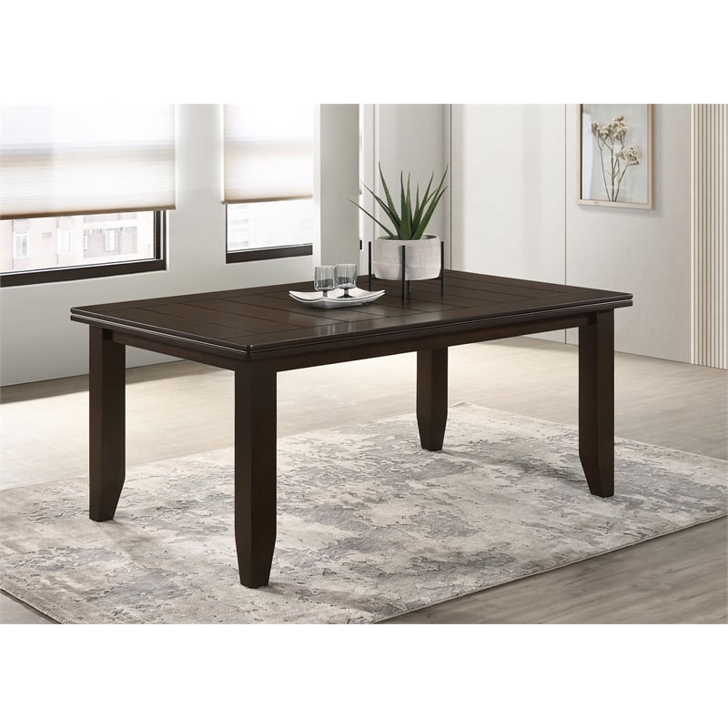 Pemberly Row Rectangular 66-inch Wood Dining Table in Cappuccino