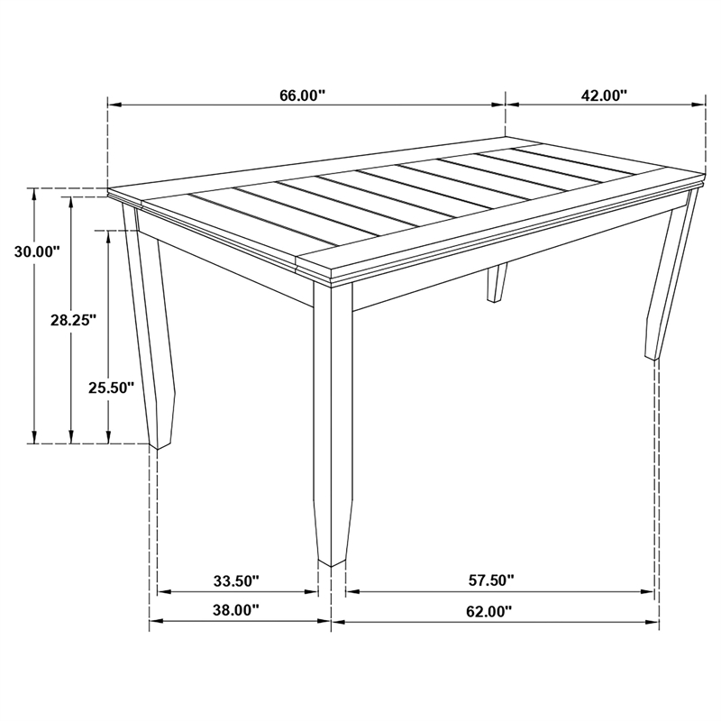 Pemberly Row Rectangular 66-inch Wood Dining Table in Cappuccino