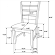 Pemberly Row Ladder Back Wood Dining Side Chair Set of 2 in Cappuccino